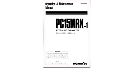 PC15MRX-1 (SN from 10001) Crawler Excavators (Japan) Operate and Maintenance manual (SEAM044900T)
