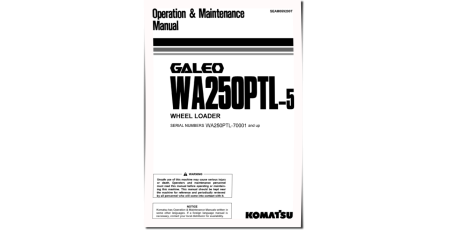 WA250PTL-5 (SN: 70001-70024) Parallel Tool Cariers (Japan) Operate and Maintenance manual (SEAM059200T)