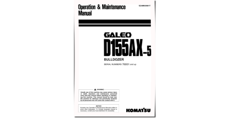 D155AX-5 (SN: 76001-76242) Crawler Dozers (Japan) Operate and Maintenance manual (SEAM059901T)