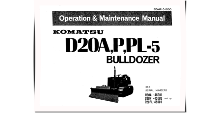 D20A-5, D20P-5 and D20PL-5 Crawler Dozers (Japan) Operate and Maintenance manual (SEAM101D00)