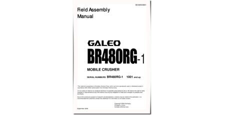 BR480RG-1 (SN from 01001) Mobile Crushers (Japan) Field Assembly Manual (SEAWD03601)