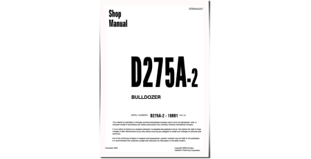 D275A-2 (SN from 10001) Crawler Dozers (Japan) Workshop Manual (SEBD000207)