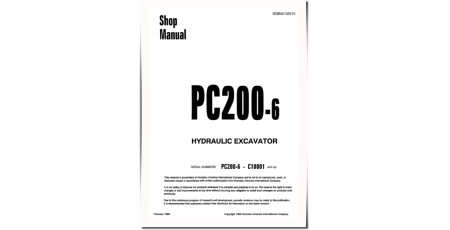 PC200-6 (SN from C10001) Crawler Excavators Workshop Manual (SEBD010201)