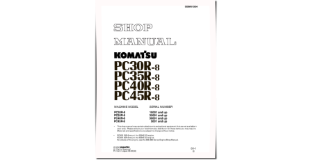 PC30R-8(SN:10001-), PC35R-8(SN:35001-), PC40R-8(SN:30001-), PC45R-8(SN:05001-) Crawler Excavators Shop Manual (SEBD012604)