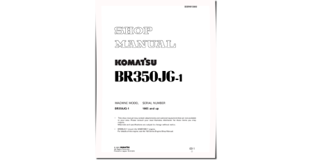 BR350JG-1 (SN from 01005) Mobile Crushers (Japan) Workshop Manual (SEBD013803)