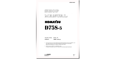 D75S-5 (SN from 15001) Crawler Loaders (Japan) Workshop Manual (SEBD01450503)