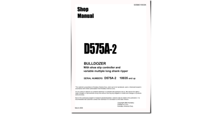 D575A-2 (SN:10035-) Crawler Dozer w.shoe slip controller & variable multiple long shank ripper Workshop Manual (SEBD015600)