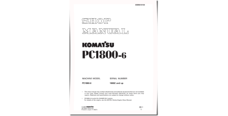 PC1800-6 (SN: 10002-10010,10012-11001) Crawler Excavators (Japan) Workshop Manual (SEBD019105)