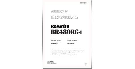 BR480RG-1 (SN from 01001) Mobile Crushers (Japan) Workshop Manual (SEBD027901)
