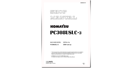 PC308USLC-3 (SN from 20001) Crawler Excavators (Japan) Workshop Manual (SEBD033101)
