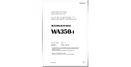 WA350-1 (SN from 10001) 4WD Wheeled Loaders (Japan) Workshop Manual (SEBM04230107)