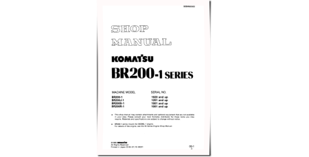 BR200-1(SN:01020-), BR200J-1(SN:01201-), BR200R-1(SN:01001-), BR200S-1(SN:01001-) Mobile Crushers Workshop Manual (SEBM003602)