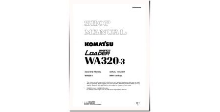 WA320-3 (SN from 50001) 4WD Wheeled Loaders (Japan) Workshop Manual (SEBM006006)