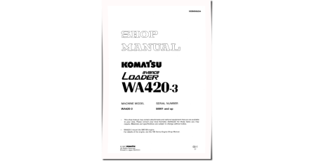 WA420-3 (SN from 50001) 4WD Wheeled Loaders (Japan) Workshop Manual (SEBM006204)