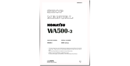 WA500-3 (SN from 50001) 4WD Wheeled Loaders (Japan) Workshop Manual (SEBM009014)