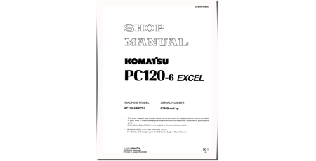 PC120-6 Excel (SN from 57499) Crawler Excavators (Japan) Workshop Manual (SEBM010404)