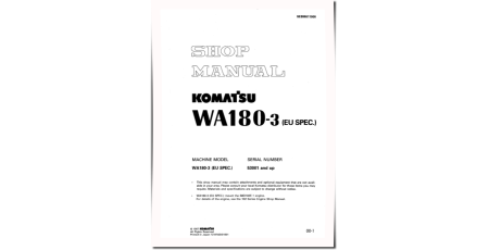 WA180-3 (SN from 53001) 4WD Wheeled Loaders (Europe) Workshop Manual (SEBM011900)