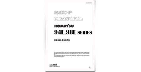 4D94E-1-A, 4D98E-1-A and 4D98E-2 Diesel Engines (Japan) Workshop Manual (SEBM013001)