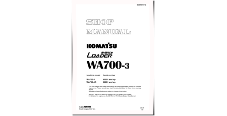 WA700-3 (SN from 50001) 4WD Wheeled Loaders (Japan) Workshop Manual (SEBM013312)