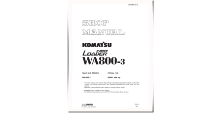 WA800-3 (SN from 50001) 4WD Wheeled Loaders (Japan) Workshop Manual (SEBM013413)