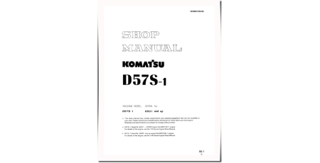 D57S-1 (SN from 20001) Crawler Dozers (Japan) Workshop Manual (SEBM0135A05)