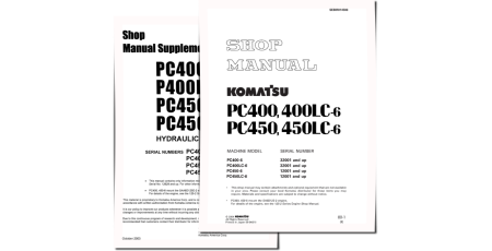PC400-6, PC400LC-6 (SN:32001-), PC450-6, PC450LC-6 (SN:12001-) Crawler Excavators set of Shop Manuals (SEBM014508)
