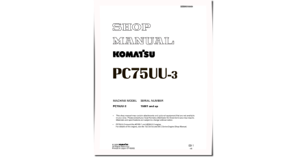 PC75UU-3 (SN from 15001) Crawler Excavators (Japan) Workshop Manual (SEBM016404)
