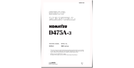 D475A-3 (SN: 10601-10694) Crawler Dozers (Japan) Workshop Manual (SEBM017209)