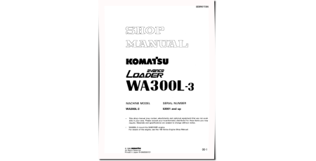 WA300L-3 (SN from 53001) 4WD Wheeled Loaders (Japan) Workshop Manual (SEBM017300)