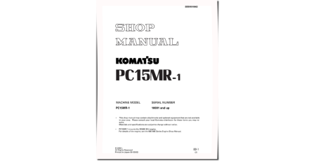 PC15MR-1 (SN from 10001) Crawler Excavators (Japan) Workshop Manual (SEBM019002)
