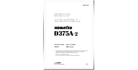 D375A-2 (SN: 16001-17000) Crawler Dozers (Japan) Workshop Manual (SEBM01970207)