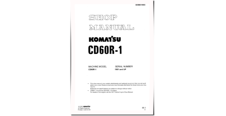 CD60R-1 (SN from 01801) Tracked Dump Trucks (Japan) Workshop Manual (SEBM019903)