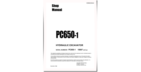 PC650-1 (SN from 10007) Crawler Excavators (Japan) Workshop Manual (SEBM0209A04)
