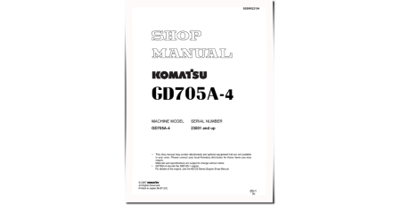 GD705A-4 (SN from 23001) Motor Graders (Japan) Workshop Manual (SEBM022104)