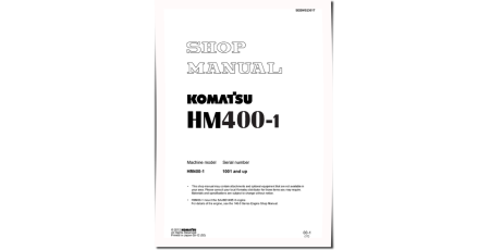 HM400-1 (SN from 01001) Articulated Dump Trucks with SAA6D140E-3 engines (Japan) Workshop Manual (SEBM023017)
