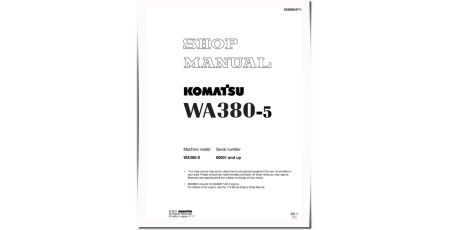 WA380-5 (SN from 60001) 4WD Wheeled Loaders (Japan) Workshop Manual (SEBM024711)