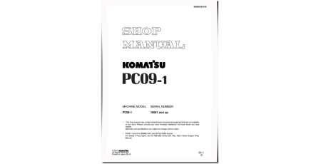 PC09-1 (SN from 10001) Crawler Excavators (Japan) Workshop Manual (SEBM026105)