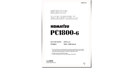 PC1800-6 (SN: 10011, 11002-) Crawler Excavators (Japan) Workshop Manual (SEBM027708)