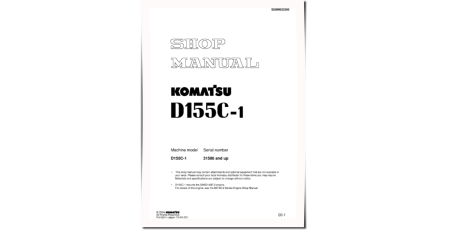 D155C-1 (SN from 31586) Pipelayer Ready Crawlers (Japan) Workshop Manual (SEBM032300)