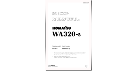 WA320-5 (SN from 60001) 4WD Wheeled Loaders (Japan) Workshop Manual (SEBM034607)