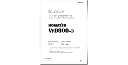 WD900-3 (SN from 50001) Wheeled Dozers (Japan) Workshop Manual (SEBM036903)