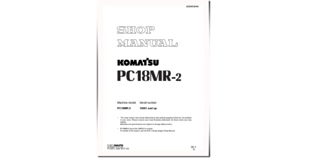 PC18MR-2 (SN: 15001-20000) Crawler Excavators (Japan) Workshop Manual (SEBM038404)