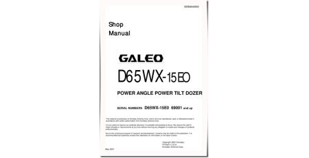 D65WX-15 (SN from 69001) Crawler Dozers (Japan) Workshop Manual (SEBM040800)