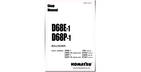 D68E-1 (SN from 1001) and D68P-1 (SN from 45590) Crawler Dozers (Brazilia) Workshop Manual (SEBMU1440102)
