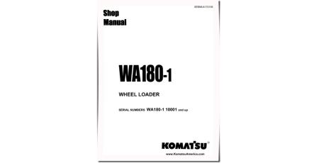 WA180-1 and WA180-1-L 4WD Wheeled Loaders (Japan) Workshop Manual (SEBMU4170105)
