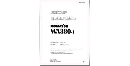 WA380-1 (SN from 10001) 4WD Wheeled Loaders (Japan) Workshop Manual (SEBMU4230106)