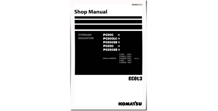 PC800-8, PC800LC-8, PC800SE-8 (SN:50001-), PC850-8, PC850SE-8 (SN:10001-) Crawler Excavators Shop Manual (SEN00373-12)