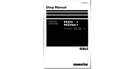 PC270-8 and PC270LC-8 (SN from 20001) Crawler Excavators (Japan) Workshop Manual (SEN00420-13)
