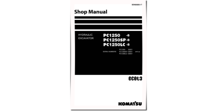 PC1250-8, PC1250LC-8 and PC1250SP-8 (SN: 30001-) Crawler Excavators (Japan) Workshop Manual (SEN00889-17)