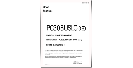 PC308USLC-3 (SN from 30001) Crawler Excavators with SAA6D107E-1 engines (Japan) Workshop Manual (SEN00964-08)